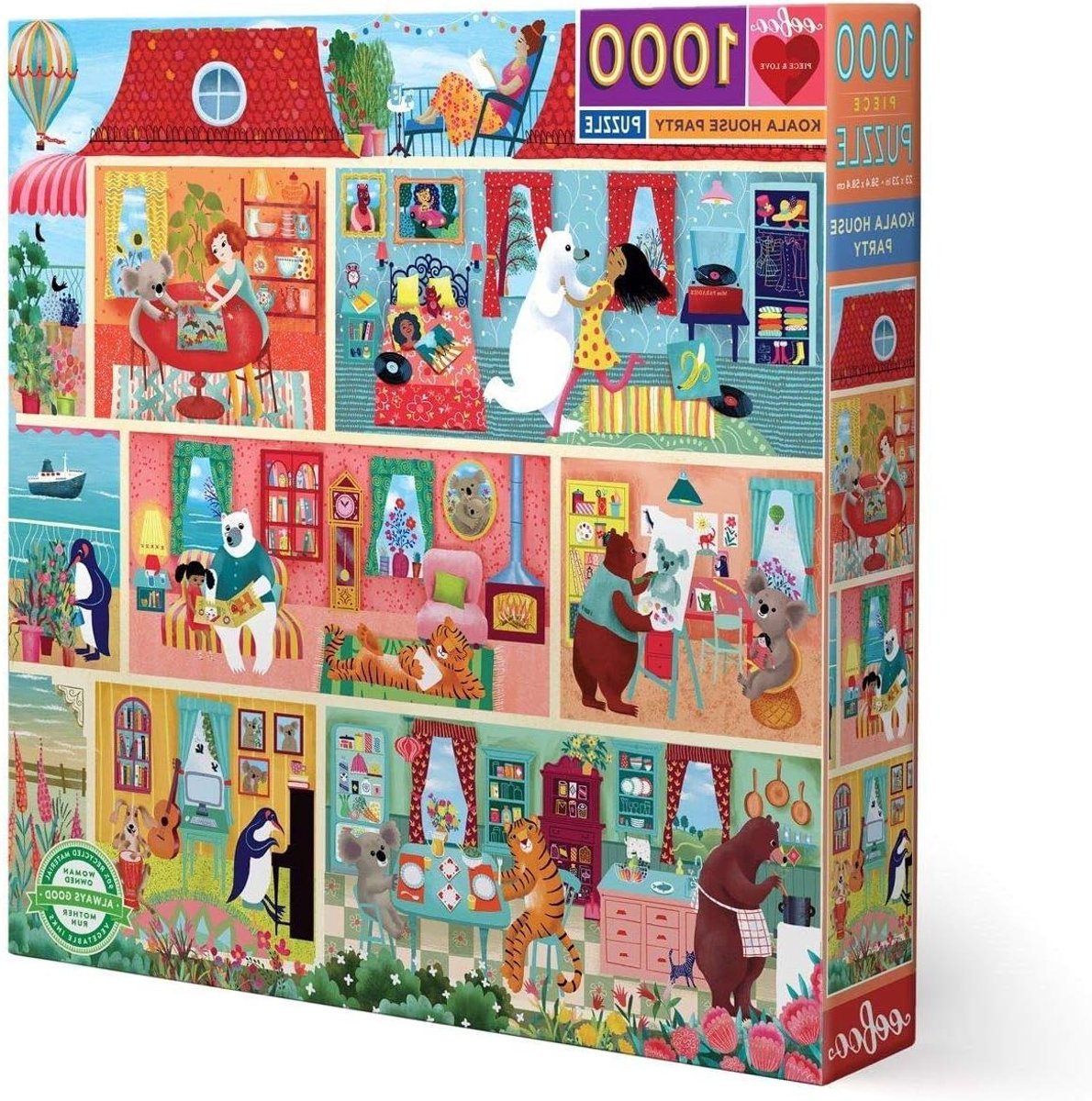 Legpuzzel Huis - Puzzel voor volwassenen - Ontspannende activiteit - Humoristische illustratie - 1000 stukjes - Multicolor
