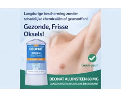 Natuurlijke Doodorant 60 mg langdurig (circa 1 jaar) natuurlijke aluinsteendeodorant en de nieuwe meest aanbevolen 'aftershave' VOOR DROGE HUID. EEN 100% NATUURLIJKE DEODORANT GESCHIKT VOOR VEGANS