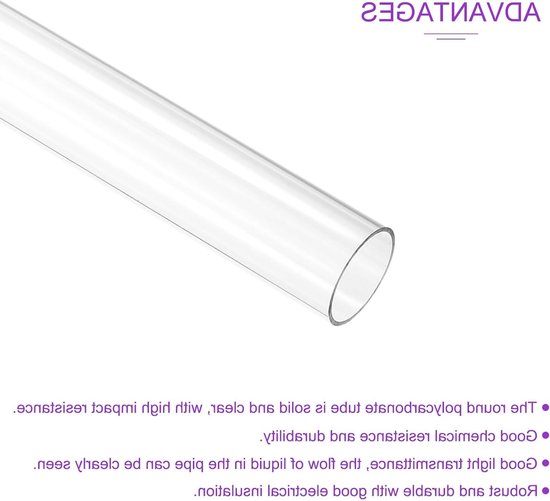 Duidelijke Rigid Plastic Buizen 9.6" voor Verlichting, Water en Loodgietwerk - 17mm x 20mm Polycarbonaat Tubing — afbeelding 3