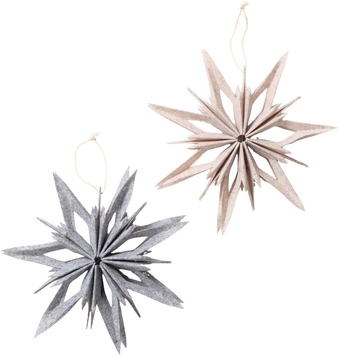 Boltze Home kerstster decoratie vilt 20x20cm Scandinavisch design.