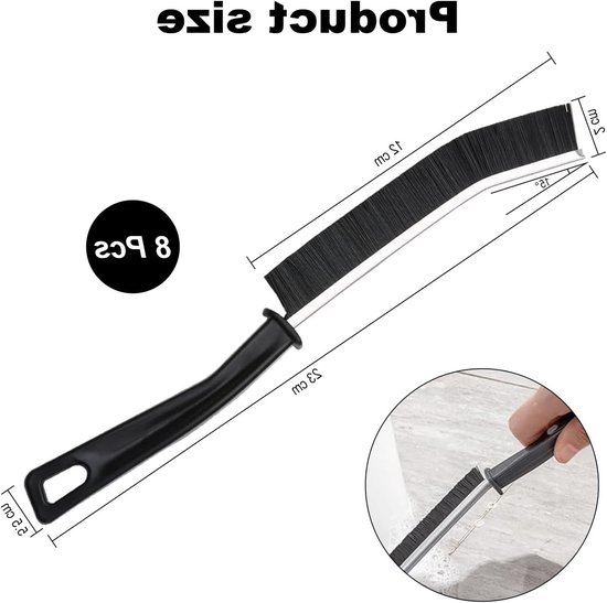 Ergonomische voegborstels voor tegels en badkamers, ideaal voor het reinigen van voegen, wastafels en toiletten - antislip handvat, voegreiniger en voegsnijder, 8 stuks — afbeelding 5