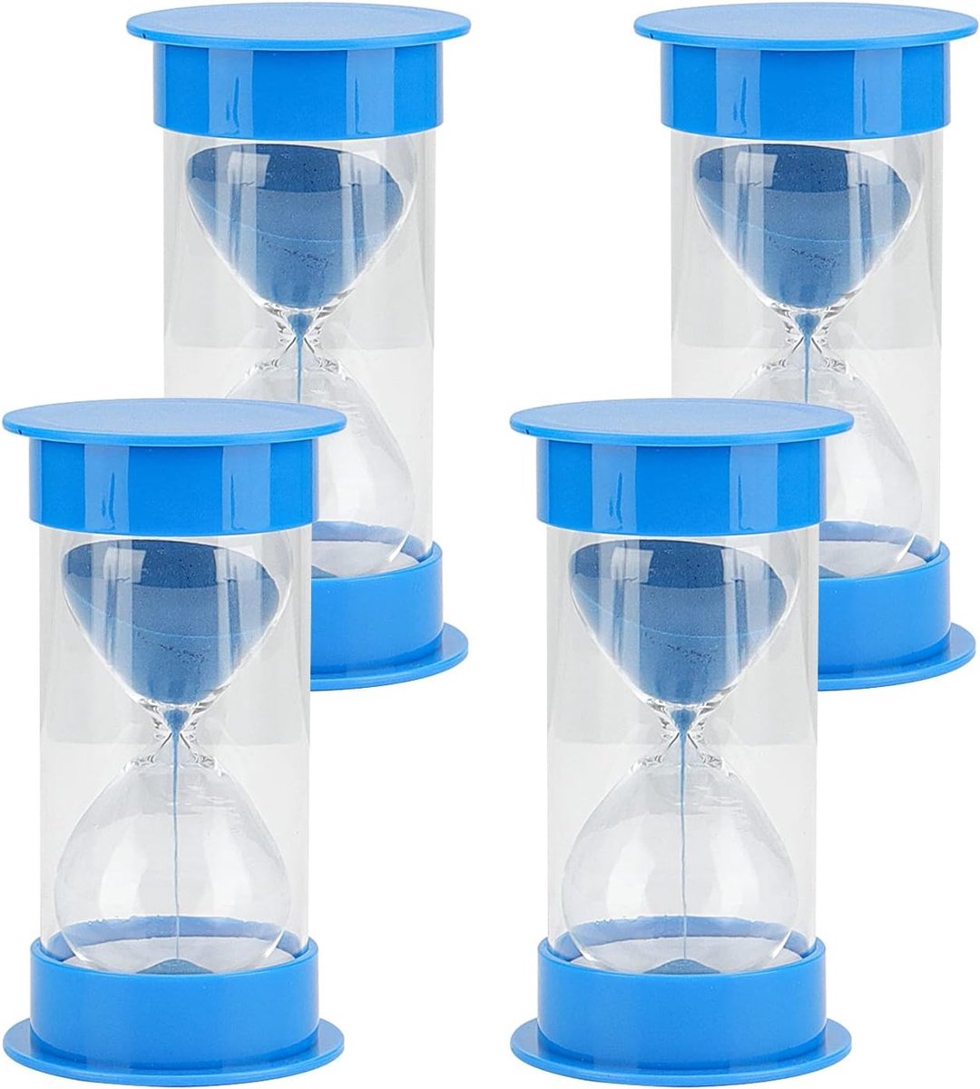 Zandloper Set van 4 Stuks, 5 Minuten Countdown Timer, Perfect voor Kantoor Decoratie en Cadeaus