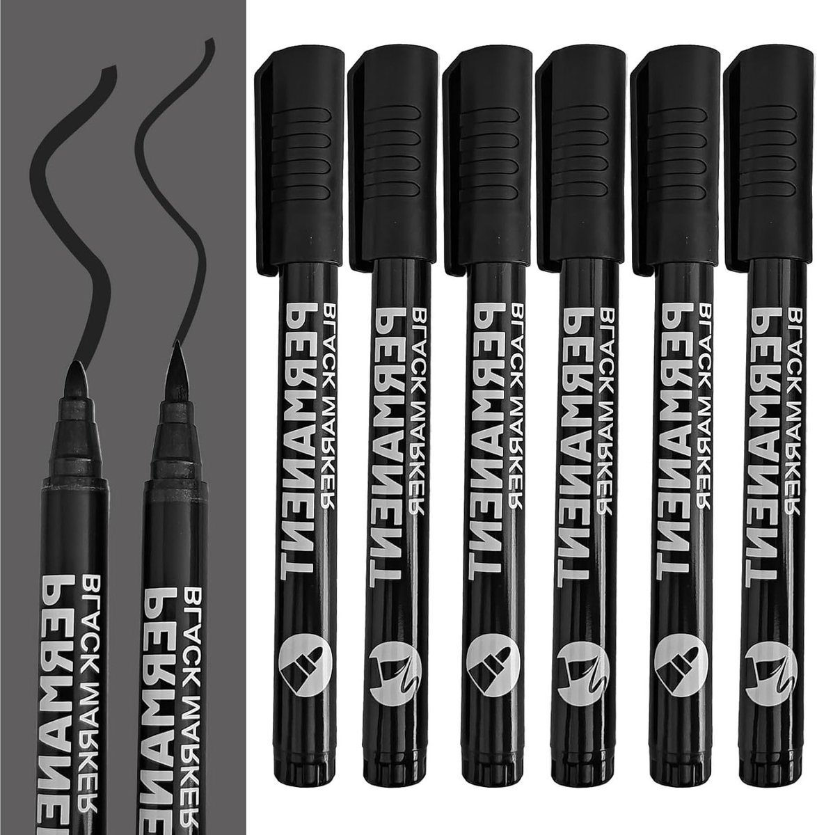 Set van 6 Waterdichte Witte Acrylverf Markers voor Sneldrogende DIY Projecten en Kaarttekeningen