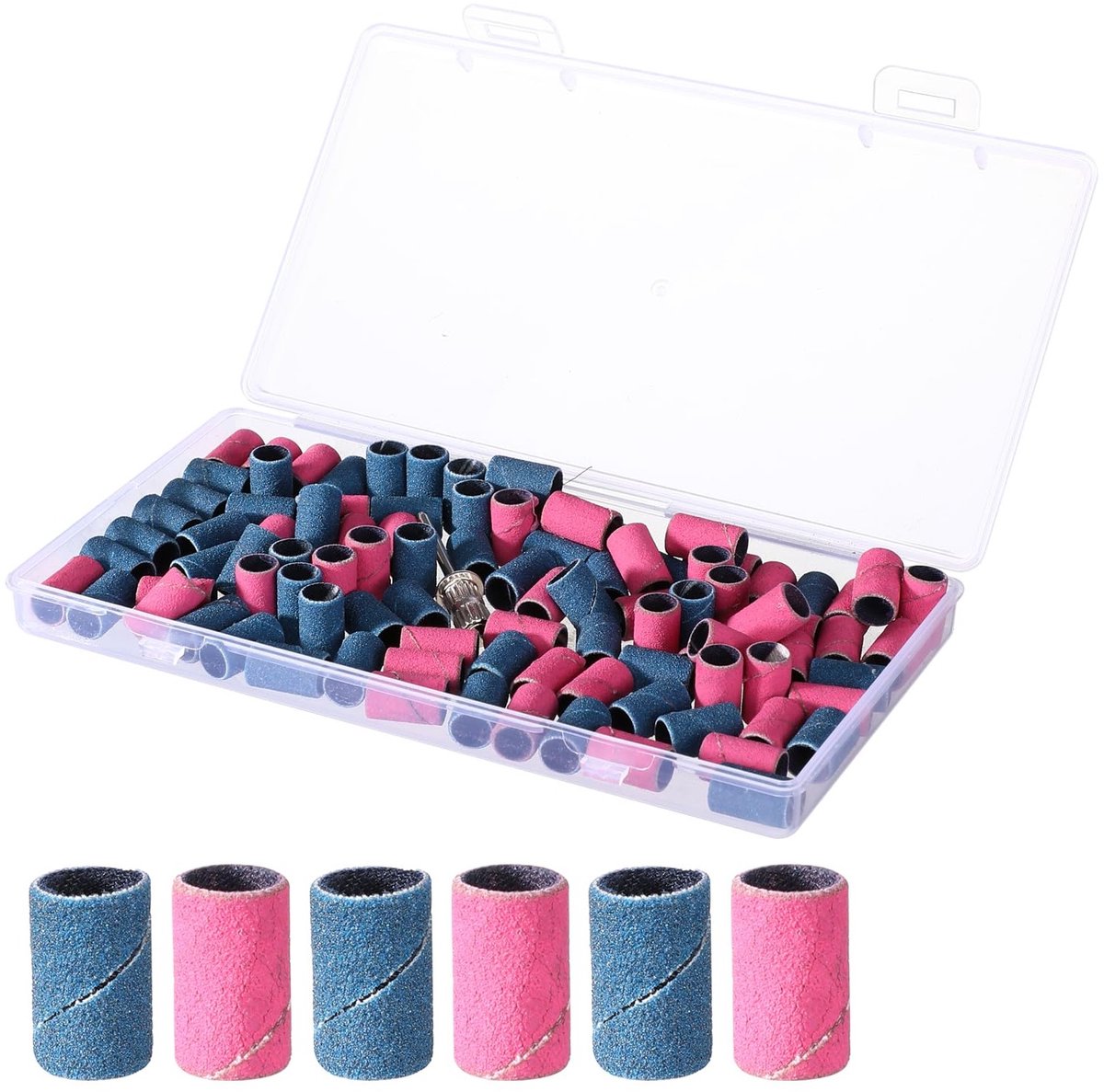 Sanding Caps en Nagelknippers, 100 Stuks, Schuurmoffen en Schuurbanden voor Manicure en Pedicure, Perfect voor Nagelverzorging