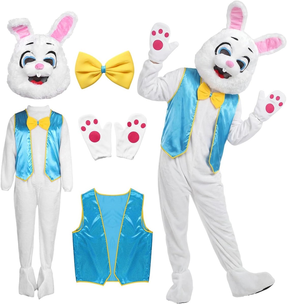 Volwassen Konijnen Kostuum voor Raveparty, Carnaval en Cosplay - Perfect voor Feestjes en Evenementen