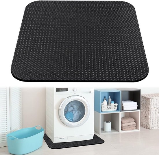 Dubbelzijdige antislipmat voor wasmachine en droger, 60 x 60 x 0,5 cm, geluidsisolatie en trillingsdemping, ideaal voor fitnessapparaten en 3D-printer