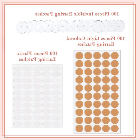 300 Stuks Gemengde Oorbelsteun Patches, Onzichtbare Oorbel Lifters, Waterdichte Oorlellen Ondersteuning en Silicone Stabilizers voor Comfort en Stabiliteit — afbeelding 2