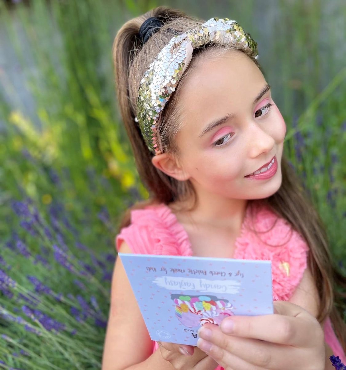 Kindermake-upset met oogschaduw/blushpalet, spiegel en kwast (Candy Fantasy)