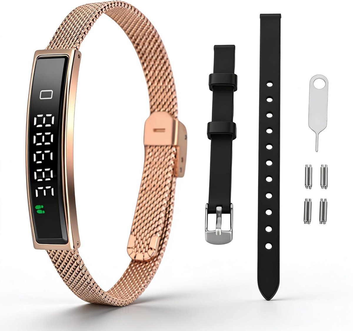 Fitness Tracker - Slimme Armband - Activiteiten Meten - Bluetooth 5.3 Connectie - 26x7x2 cm - Goud