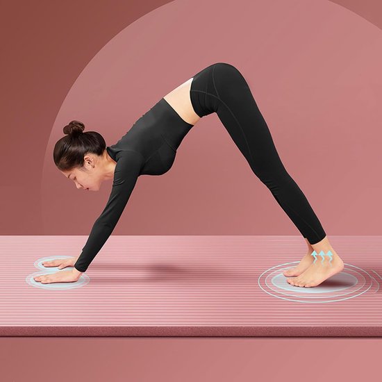 Yogamat - Antislip Mat - Pilates Fitness - Scheurvast NBR - 185x61x2 cm van Yogamat — afbeelding 3