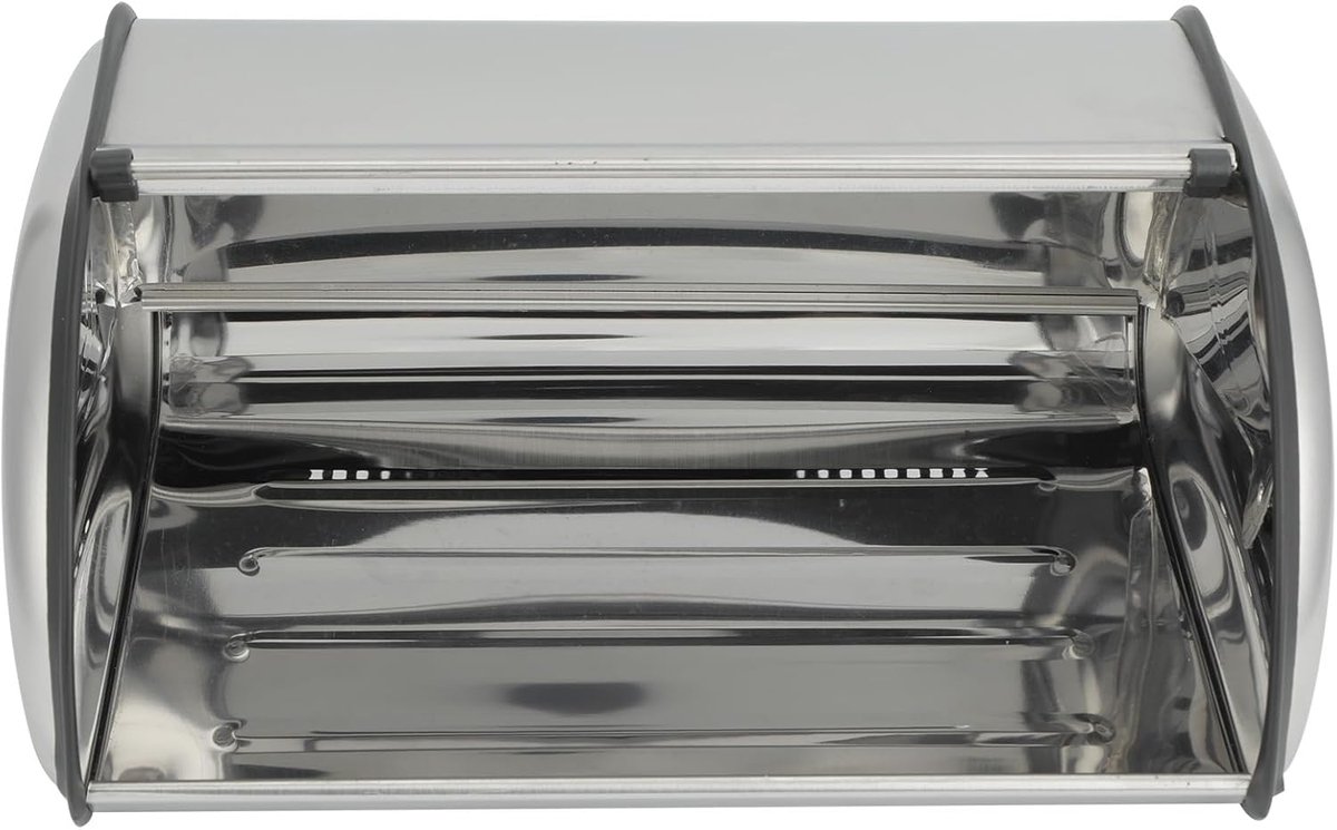 Broodtrommel Roestvrij Staal Brood Opslag Keuken Aanrecht Grote Capaciteit Roltop 37x25x16 cm