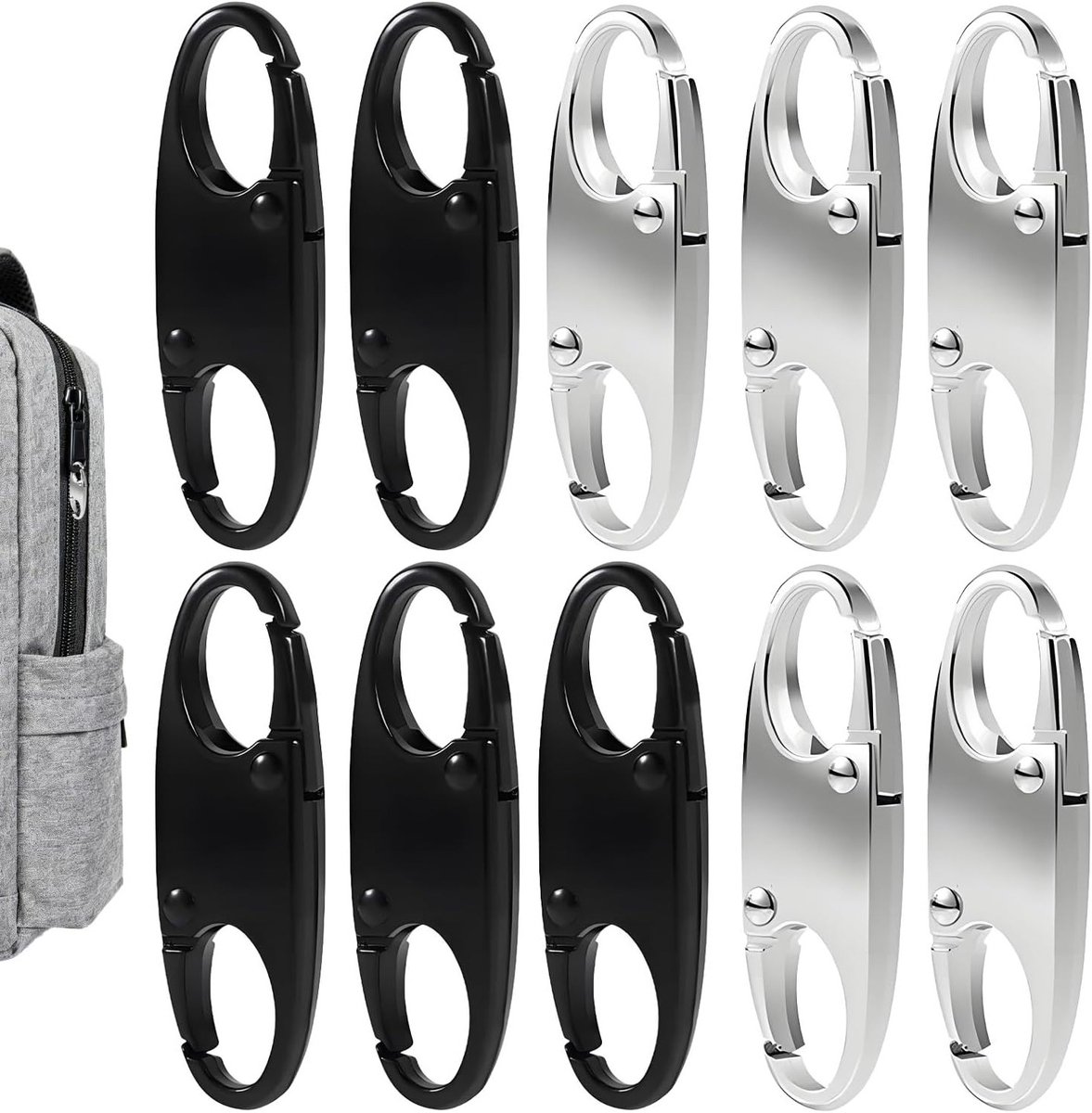Anti-diefstal Ritsclips voor Rugzakken, Handtassen, Bagage en Kamperen - 10 Stuks in Zwart, Veiligheid, Reizen, Accessoires