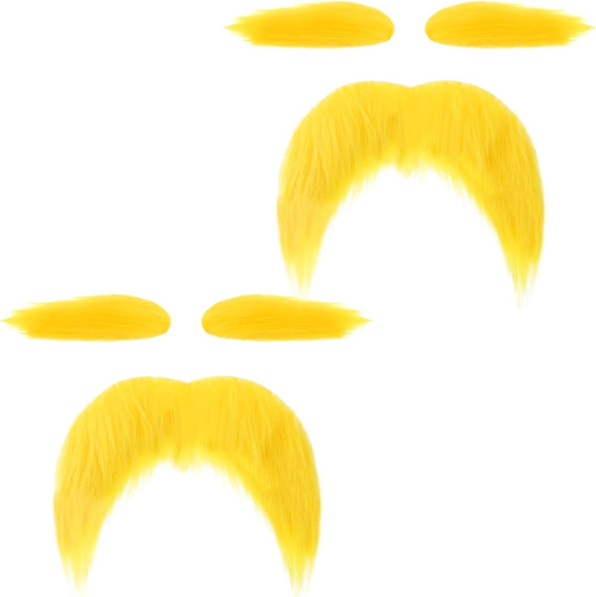 Nepprofielfoto's met Gele Zelfklevende Snor en Wenkbrauwen voor Feestjes, Cosplay en Kostuumaccessoires