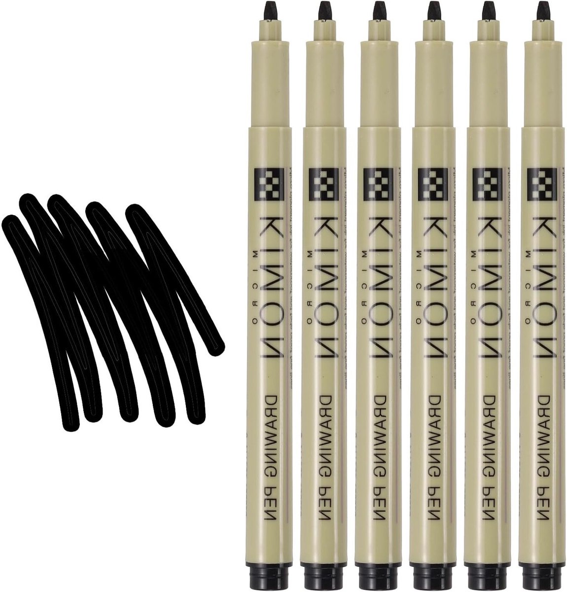 Fineliner pennen - Tekstmarkers - Schetsen en Tekenen - Waterdichte inkt - 6 stuks - Zwart