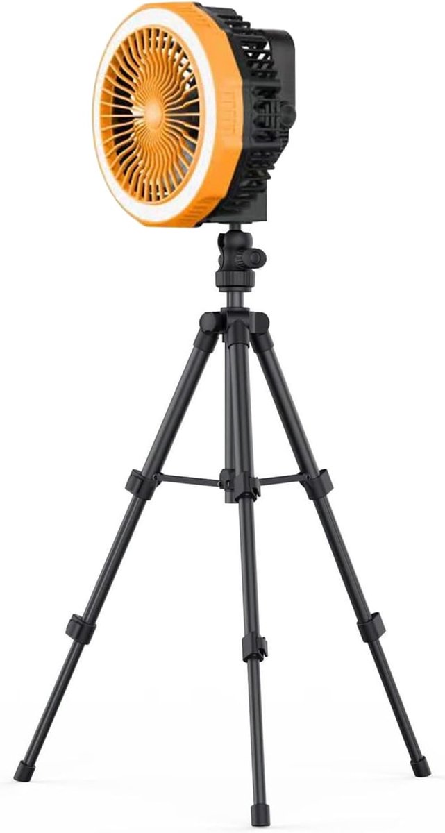 Opvouwbare Statiefventilator - Draagbare Ventilator - Persoonlijke Koeling - 3-in-1 Multifunctioneel - 10.000 mAh Batterij - Oranje