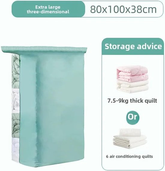 Vacuüm Opbergzakken - Compressie Tas - Kleding Opslag - Driedimensionaal Ontwerp - 80x100x38cm — afbeelding 4