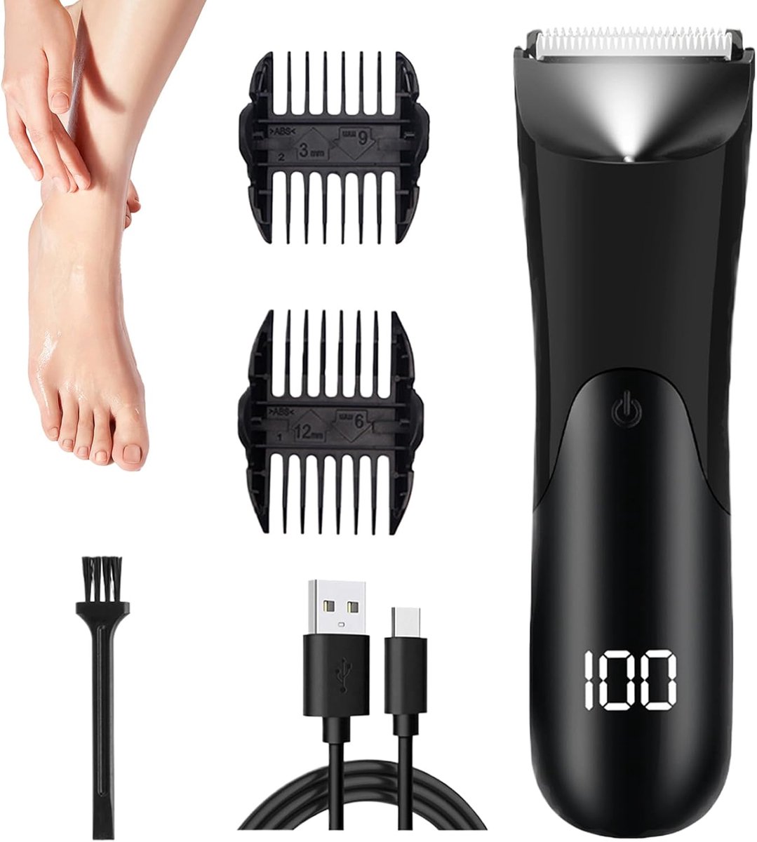 Baardtrimmer Heren - Precisie Shaper - Gezichtsverzorging - Draadloos & LCD Display - 14.6x4x4cm