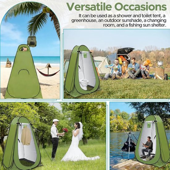 Solvix Douchetent - Camping Douche - Pop Up Tent Douche - Buitendouche Tent - Draagbare Omkleedtent voor Camping, Strand en Outdoor — afbeelding 4
