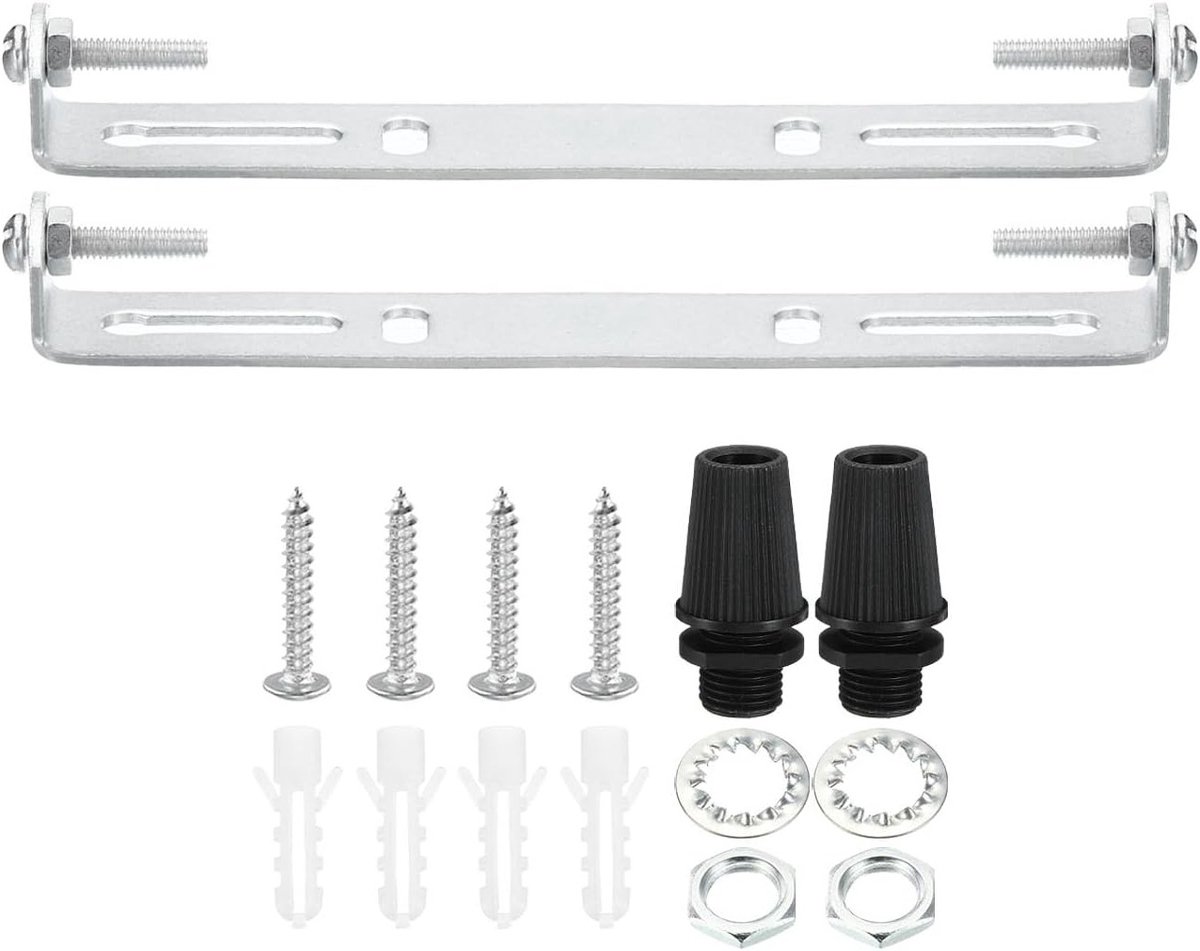 120mm montagebeugel voor plafondlamp, 2 sets lichtarmaturen houder, staalplaat kruisbalk voor wandlampen, inclusief schroeven, ringen en moeren