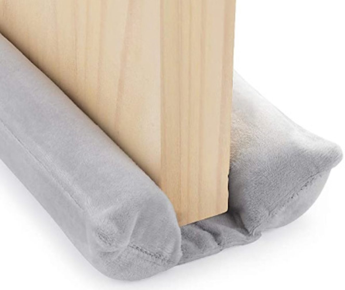 Oneay Deurafschermer met winddeflector, gemaakt van fluweel, 90 cm verstelbaar; deurafschermer met winddeflector, afdichtingsstrip voor de onderkant van de deur, geschikt voor binnen- en raamtoepassingen.