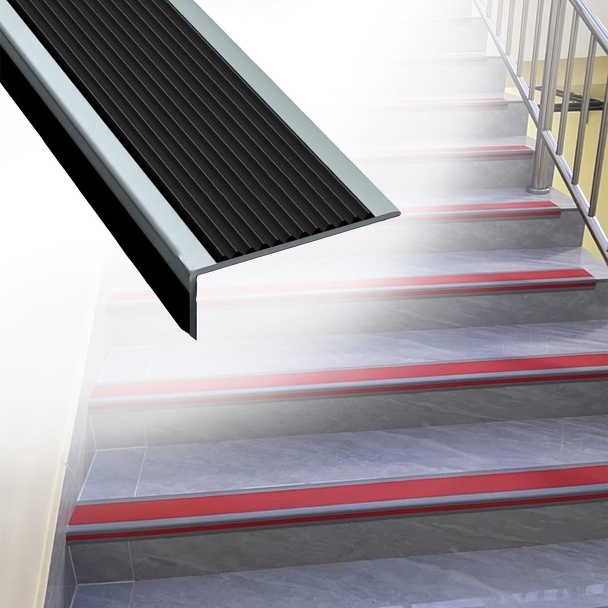 Trapneus Strips - Antislip Randen - Veilig Lopen - Zelfklevende PVC - 10x4cm Breed