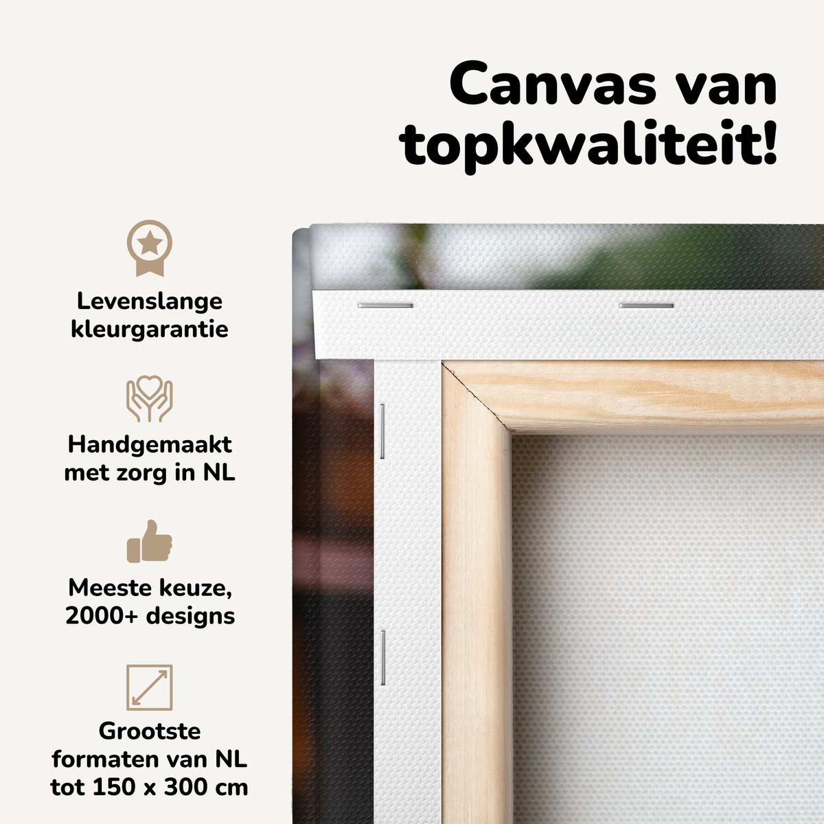 Canvas schilderij 180x120 cm - Wanddecoratie Peuter geeft de planten water met een gieter 