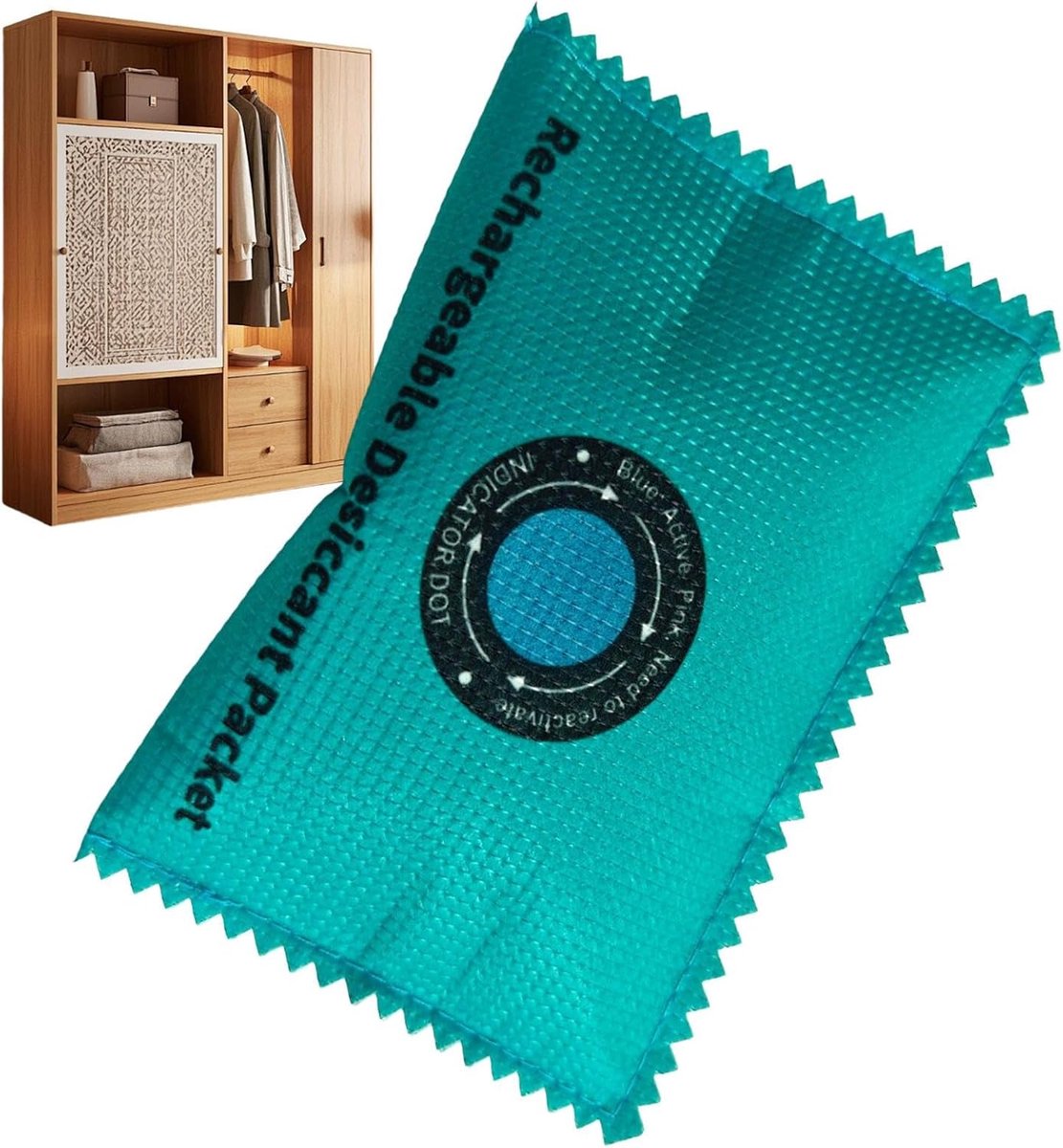 Herbruikbare Vochtvreter - Droogmiddel Zakjes - Vochtigheid Absorberen - Kleurveranderende Indicatie - 4D x 10B x 4H cm - Blauw
