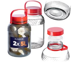 KADAX-pot Glazen pot 5L met dop en handvat voor het beitsen van kool Pakket 2