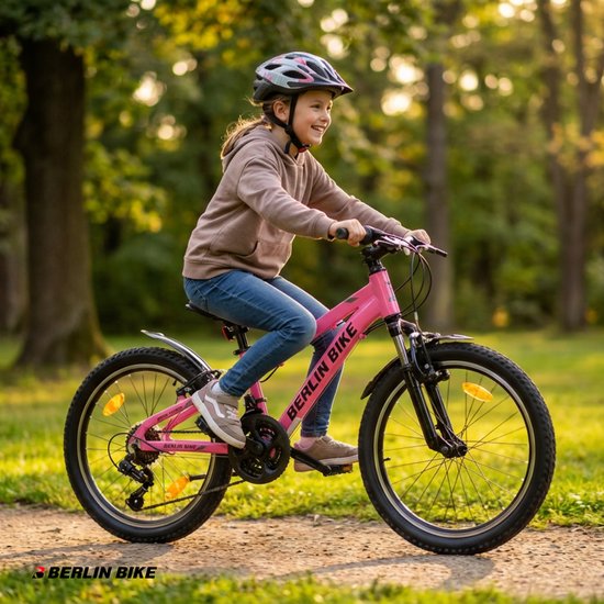 Berlin Bike MTB1 Kids kinderfiets 20 inch - 21 versnellingen - kinderfiets voor 6, 7 en 8 jaar - 20 inch fiets voor jongens en meisjes - roze van Merkloos — afbeelding 3
