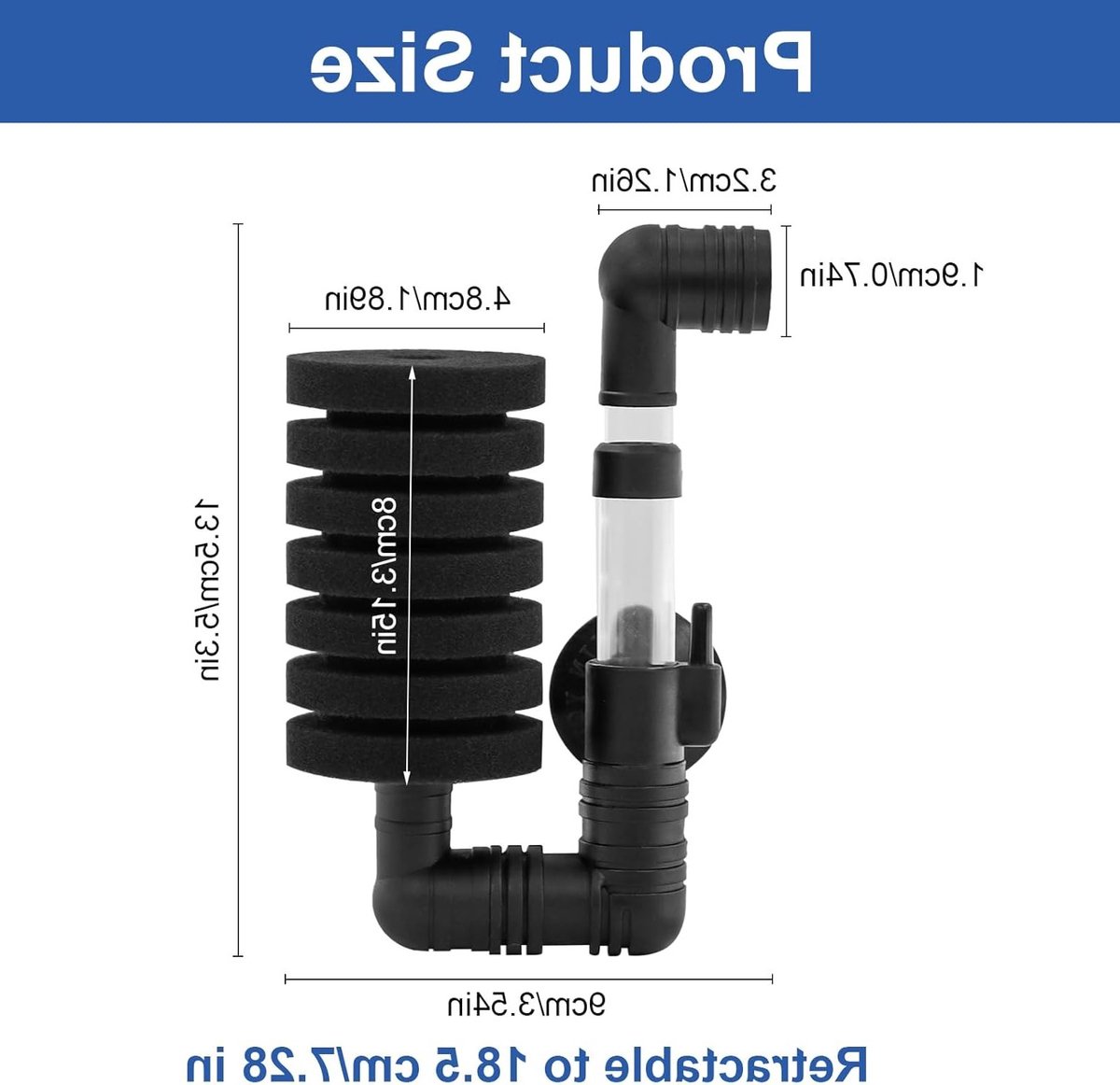 Set van 2 Sponsfilters voor Aquariums, Luchtpomp Filter voor Biologische en Mechanische Filtratie, Ideaal voor Gezonde Waterkwaliteit en Aquatische Levensomstandigheden thumbnail 3