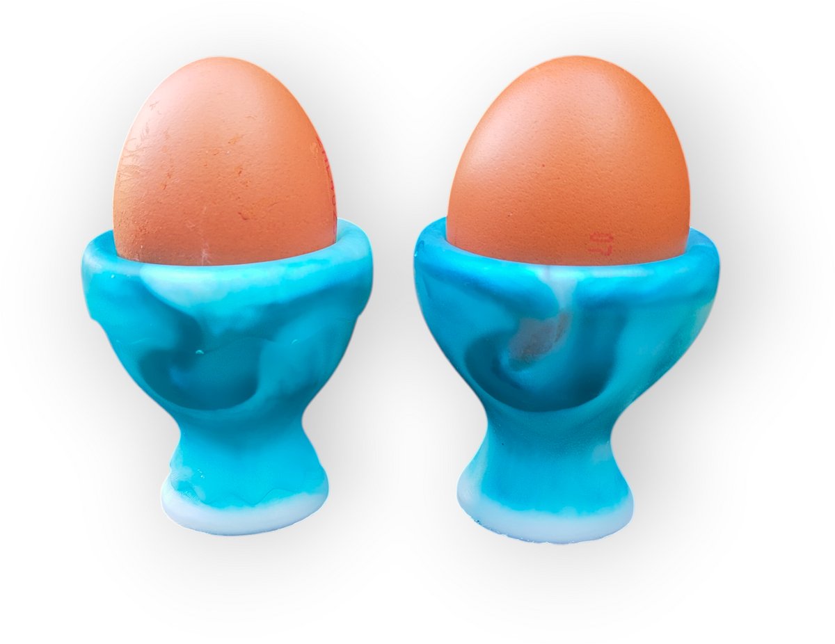 Resin Art JR: Eierdopjes Uniek en Handgemaakt / Set van 2 stuks / Keukenaccessoires