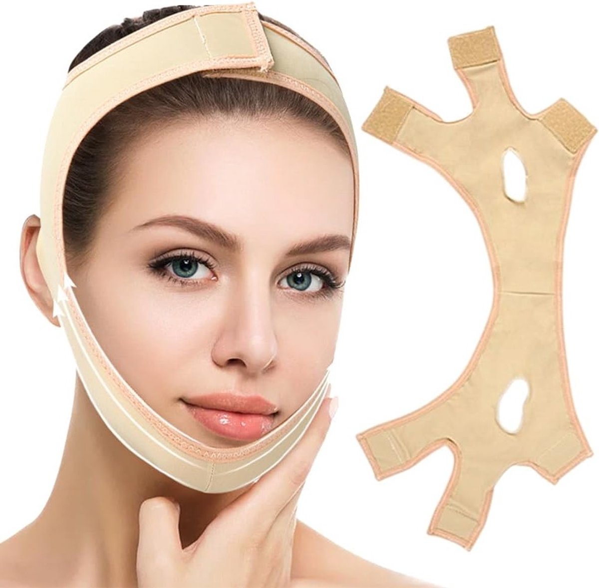 Vormgevende Kinband voor Gezichtsversteviging, Lifting Masker voor Vrouwen, Geschikt voor Alle Gezichtsvormen en Huidtinten, Verstevigende Gezichtsband