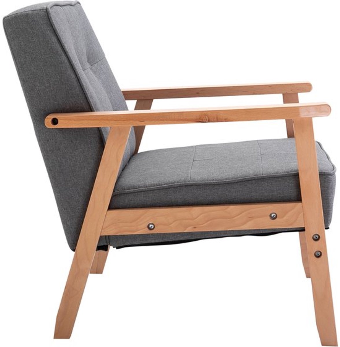 Loungestoel – Fauteuil – Zetel – Relaxstoel – Armstoel – Massief Beukenhouten Frame – Comf