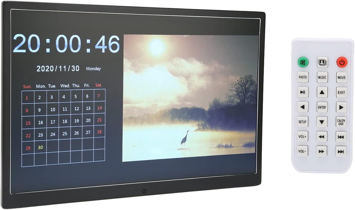 Digitale Fotolijst - Slimme Beeldscherm - Foto's Delen - App Bediening - 15 Inch Scherm - Zwart