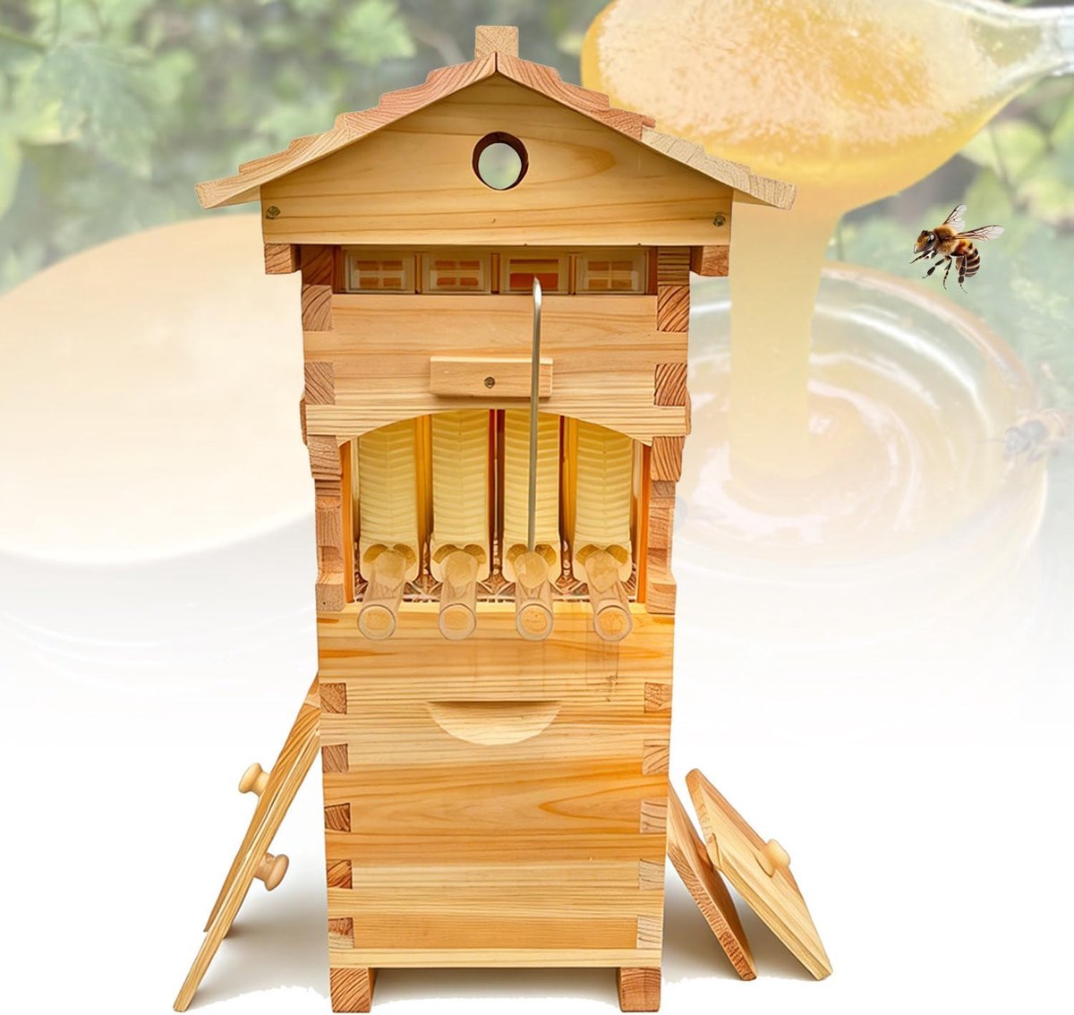 Bijenkorf Startset - Imker Kit - Thuis Honing Oogsten - Automatische Honingstroom - 71 cm Hoog