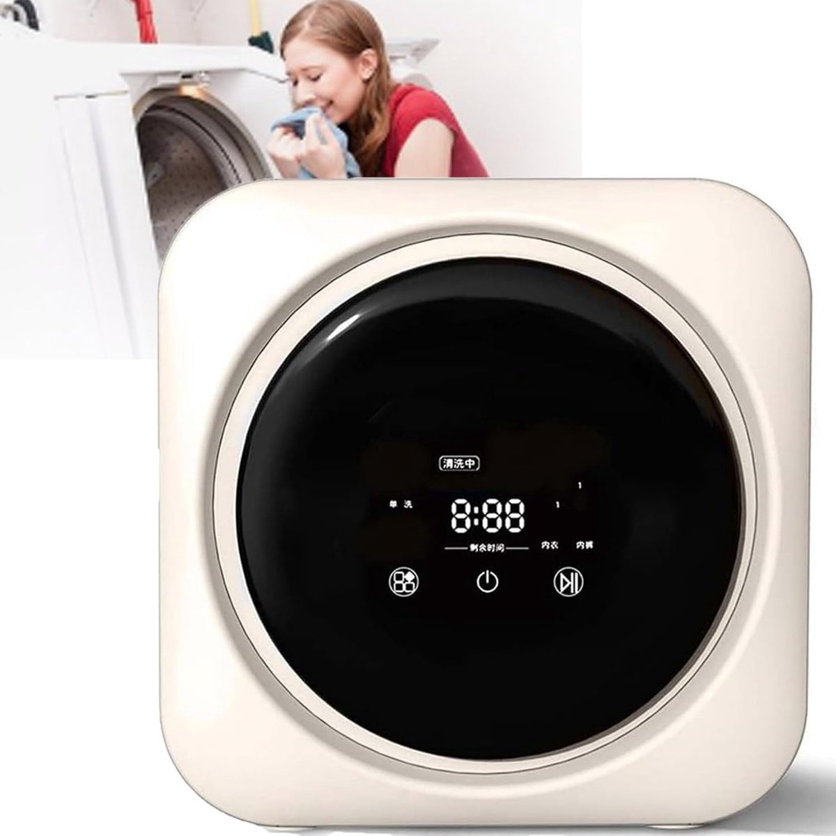 Elektrische Wasmachine Compacte Droger Snel Wassen Volautomatisch 3 kg Capaciteit