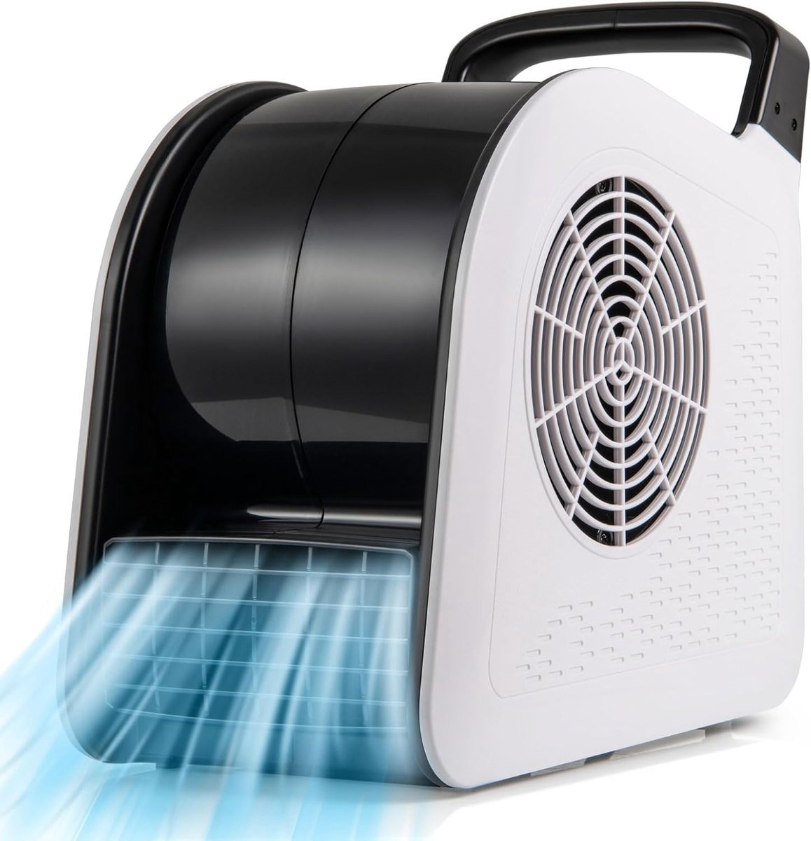 Krachtige Vloerventilator - Industriële Ventilator - Snel Drogen Ventileren - 185 Graden Draaibare Kop - 33x18x33cm - Zwart Wit