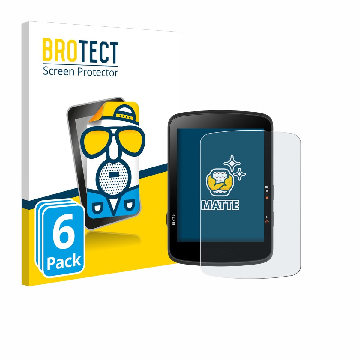 BROTECT - Screenprotector voor Bryton Rider 17 - Folie Beschermfolie matte 6 Stuks