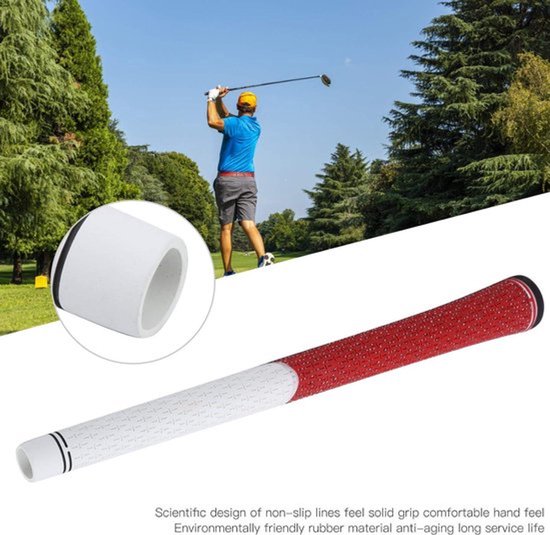 Allecto - Golfgreep - Golfclubgreep - Duurzaam rubber - Wit rood - Antislip golfgreepaccessoires - Perfect voor golfers - Comfortabele grip van Allecto — afbeelding 2