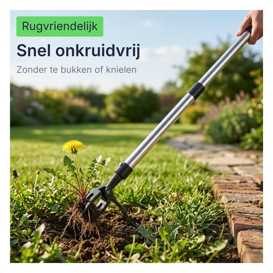 Naleo™ Onkruidsteker Met Steel - Onkruidtrekker - Onkruidstekers - Onkruidverwijderaars - Onkruidbestrijding - Onkruidverwijderaar - Paardenbloemsteker - Zonder Te Bukken van Naleo™ — afbeelding 4