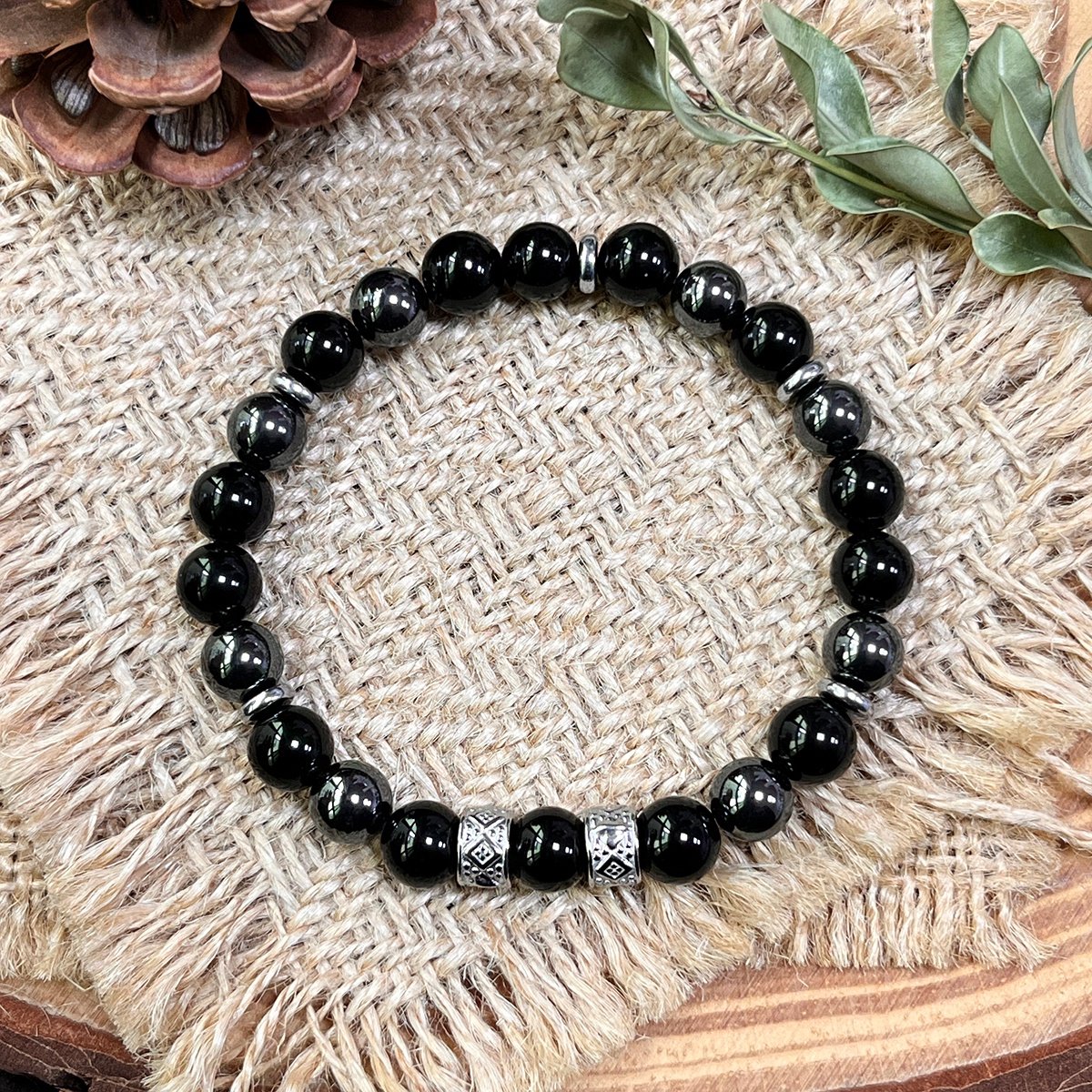 TERRA VII - NUSARAYA - Armband Edelstenen - Pasir Hitam - 19 cm