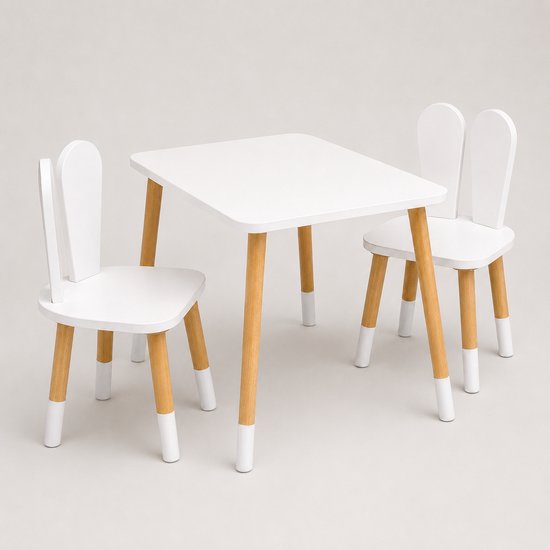 Eethoek set kinderen - Kindertafel met 2 Stoelen - Peuters tafel - Montessori
