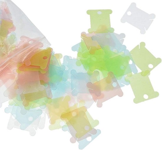 120 Stuks Plastic Spoelen met Bord voor Draad Winden - Ideaal voor Borduren en Handwerken van Merkloos — afbeelding 3