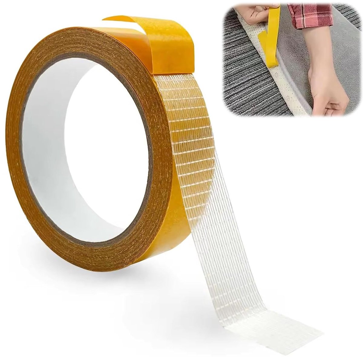 Dubbelzijdige tape 10m x 25mm - Extra sterke transparante tissue tape voor vloeren, foto's, muren en keukengebruik - Multifunctionele plakband voor thuis en op school