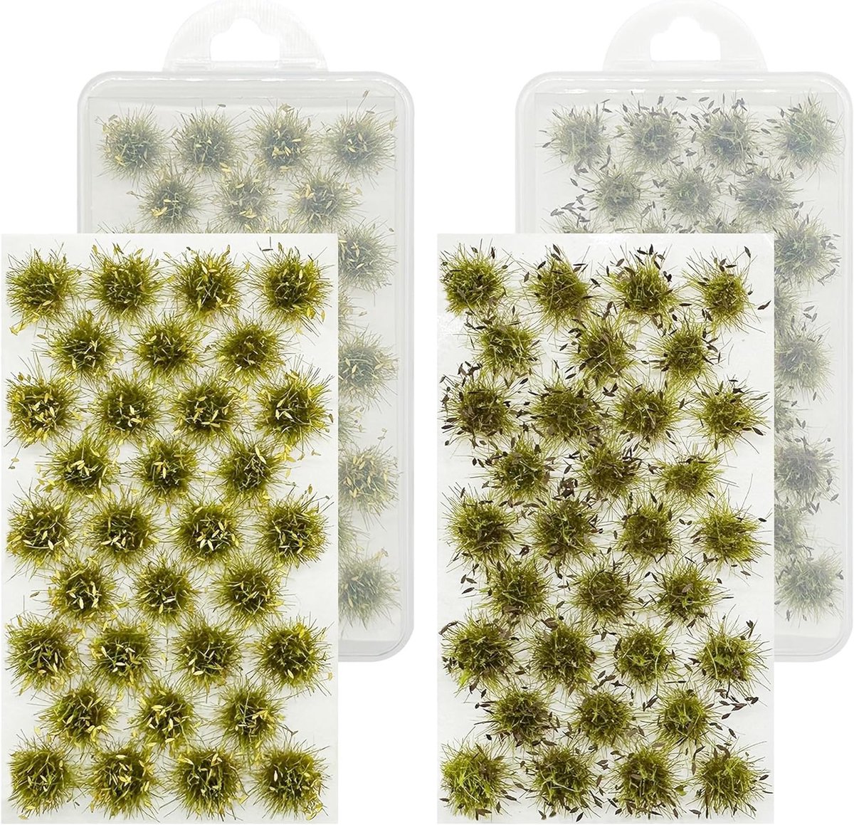Miniatuur Gras Clusters - Gras Tuft Set - Landschap Creëren - Natuurlijk Uiterlijk - 10 x 10 x 1 cm