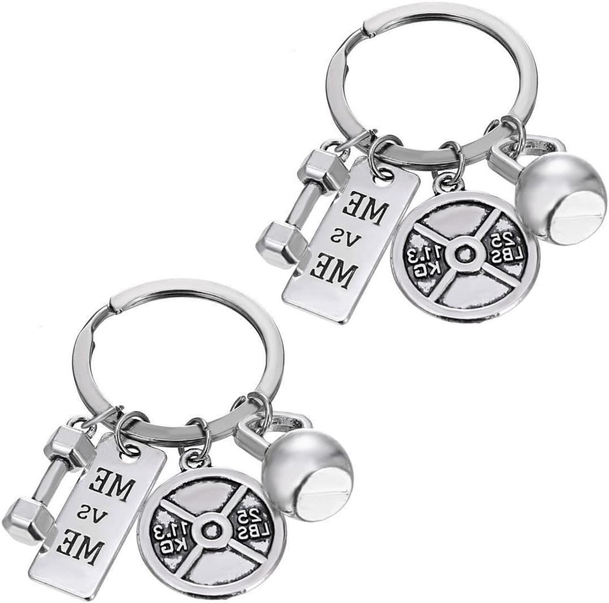 Fitness Sleutelhanger Set met Mini Dumbbell en Kettlebell - Perfect Cadeau voor Sportliefhebbers en Trainers