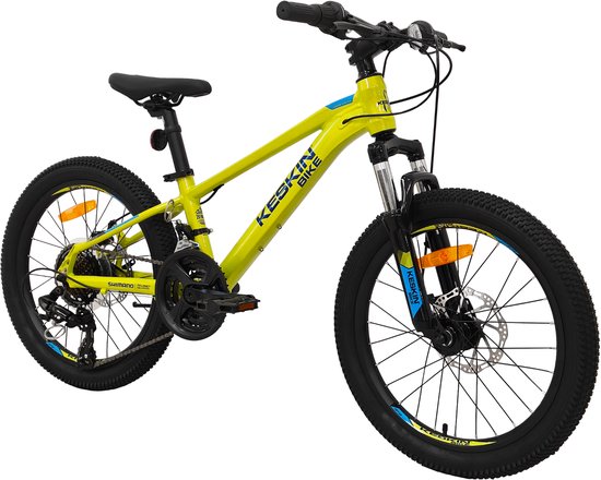 Keskin Bike MTB1 kinderfiets 20 inch - 21 versnellingen met schijfremmen voor en achter - kinderfiets voor 6, 7 en 8 jaar - 20 inch fiets voor jongens en meisjes - neongroen — afbeelding 2