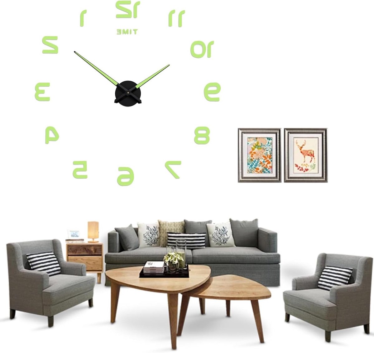 Moderne DIY Wandklok, Stil en Geluidsloos, 3D Sticker Decoratie voor Thuis, Keuken, Kantoor en School, Eenvoudig te Monteren