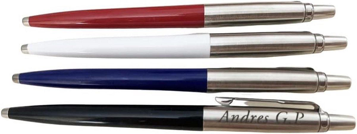 Luxe Opgravure Balpen Roestvrij Staal - Cadeau met Geschenkkoker