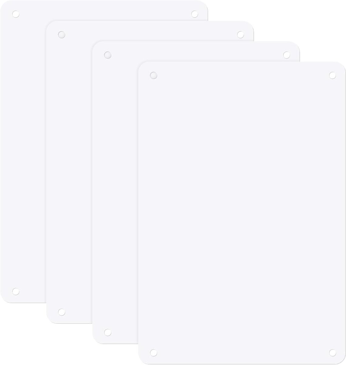 Set van 4 lege metalen borden 18 x 25 cm – wit aluminium voor sublimatie en creatieve doeleinden